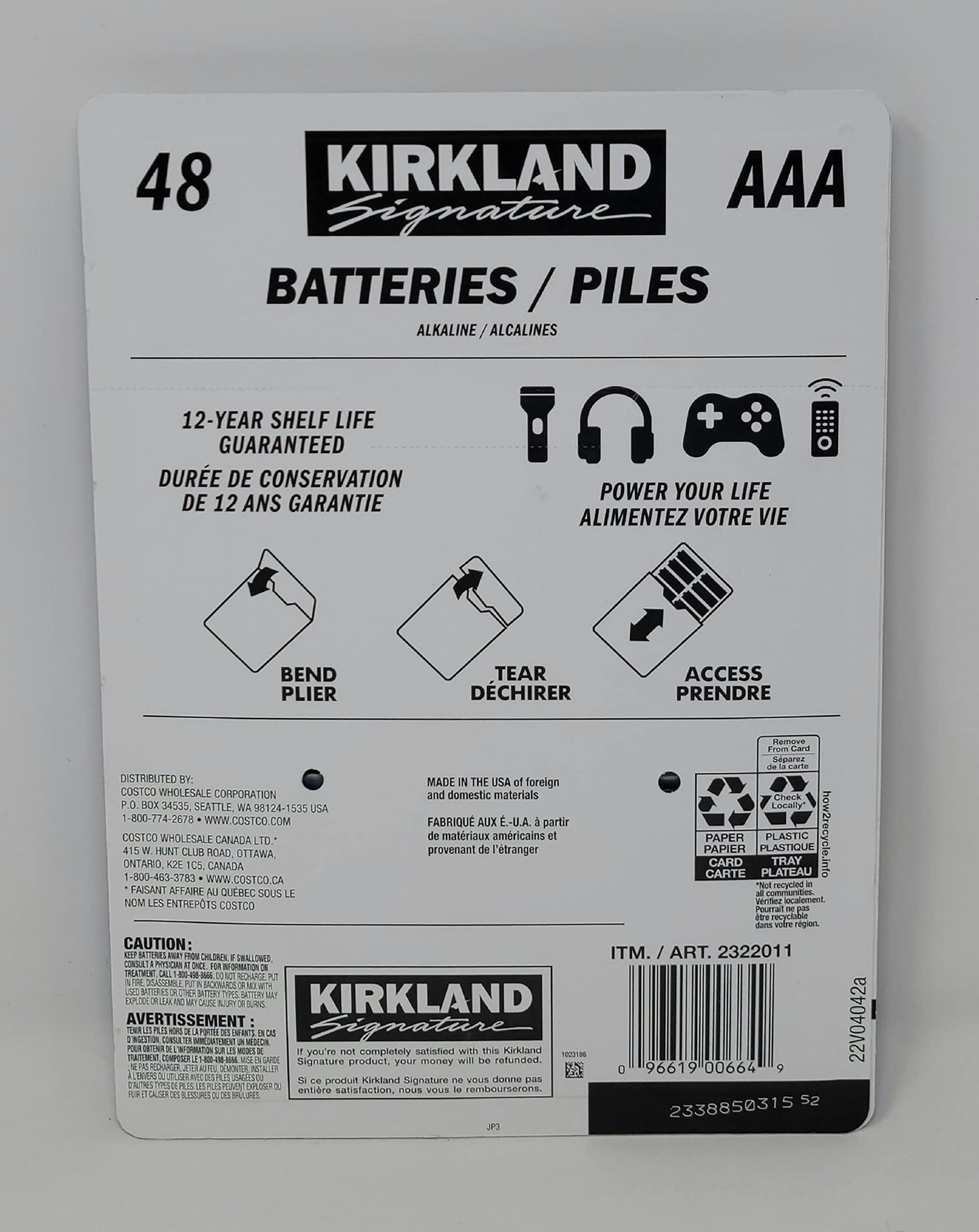 Kirkland Signature Alkaline AAA Plus Batteries, 48 Count ReliableandFast